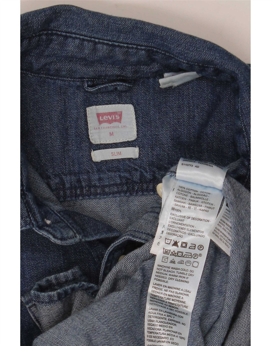 Levi's Slim Fit denimskjorte til mænd mellemblå bomuld