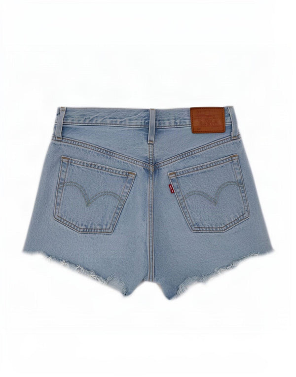Levi's Womens 501 Distressed Denim Shorts W27 Små blå bomuld