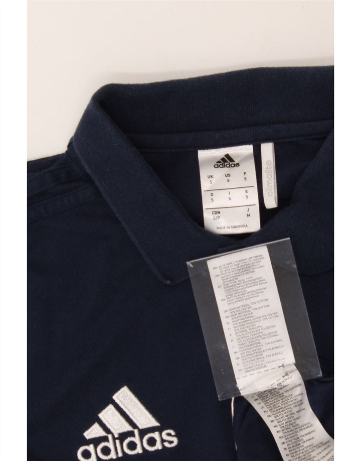 ADIDAS Mens Climalite Polo Shirt Small Navy Blue Cotton Vintage Adidas and Second-Hand Adidas from Messina Hembry 