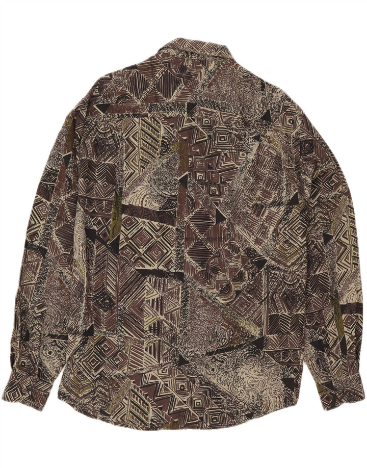 Azzurra skjorte med abstrakt mønster til mænd, stor grøn viskose