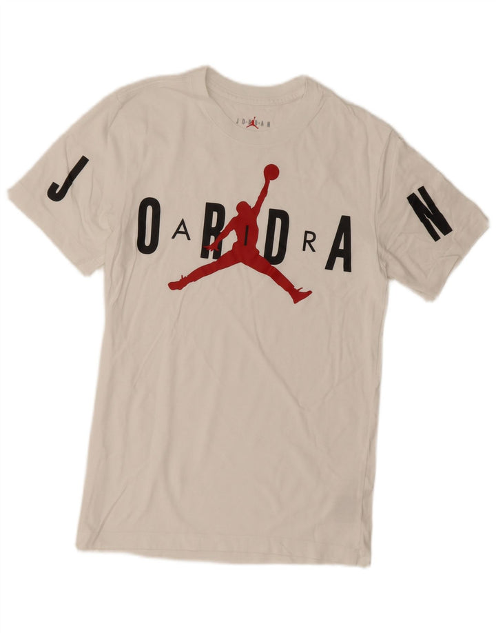 Jordan Herre grafisk T-shirt top XS hvid bomuld