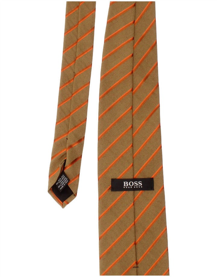 Hugo Boss Herre slips One Size Beige Stribet Silke Classic