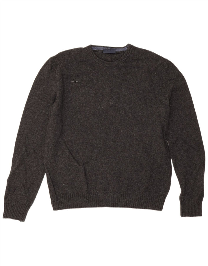 JOHN LEWIS Herre sweater med rund hals, stor grå merinould