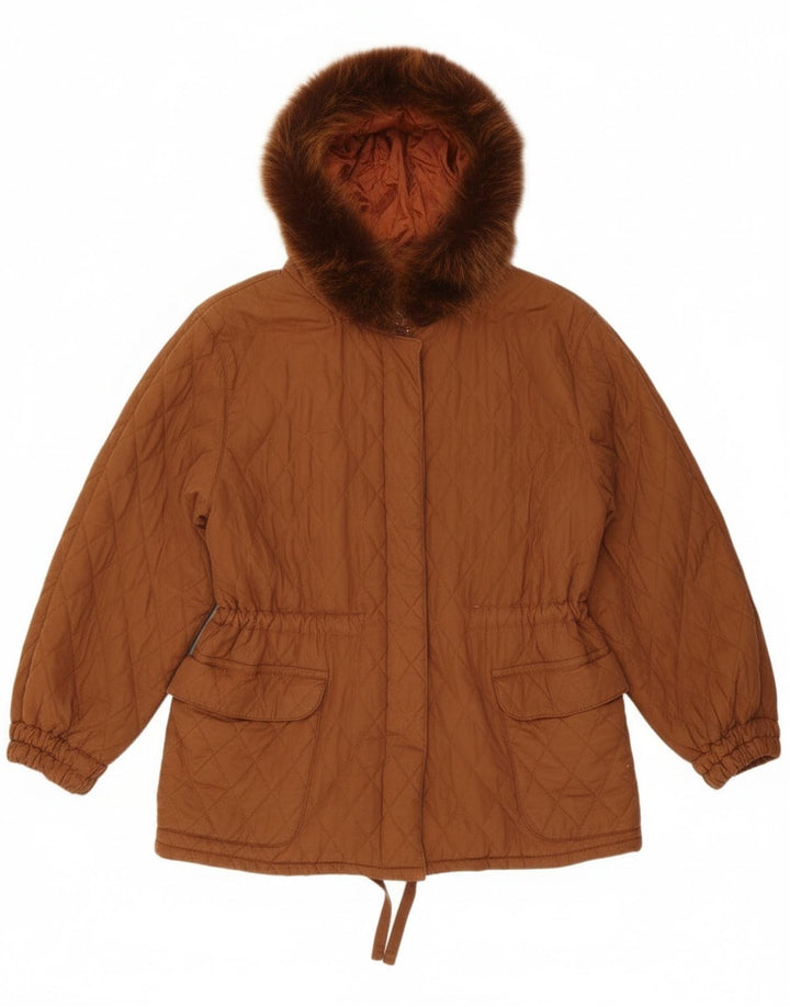 Ileana Zara Dame Oversized Hættejakke IT 40 Lille Brun