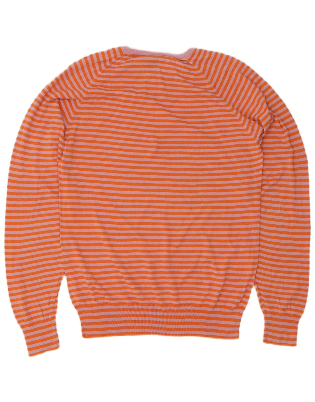 Paul Smith Dame Boat Neck Jumper Sweater UK 14 Medium Orange Stribet