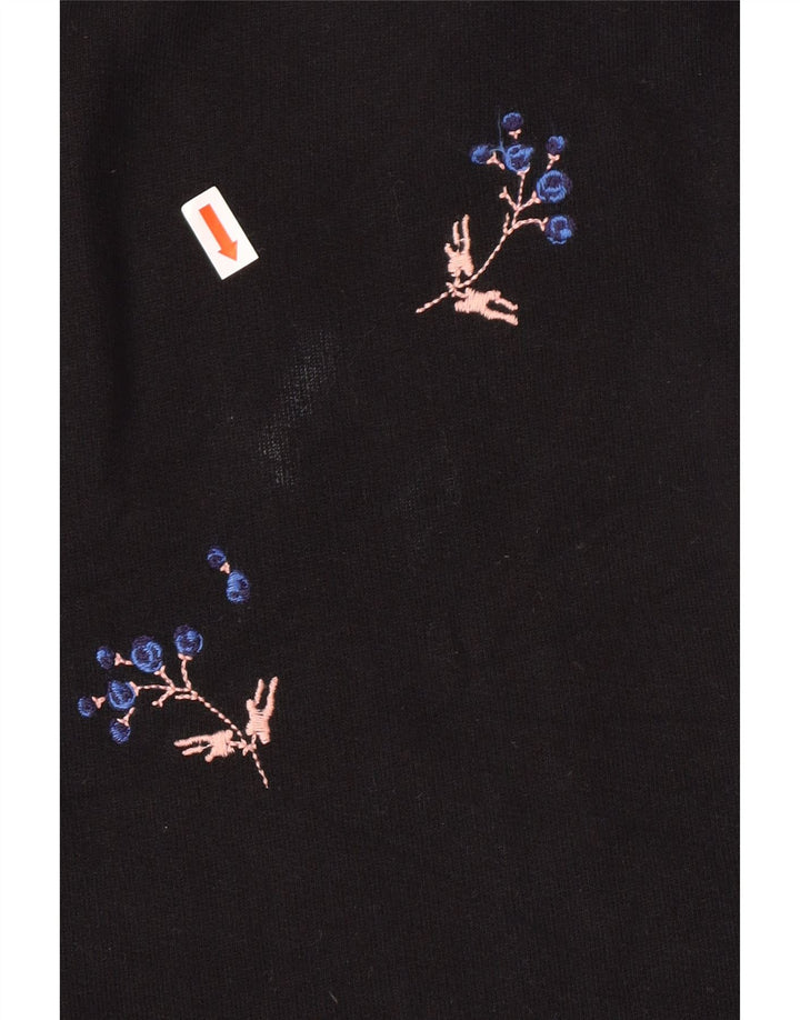 WHISTLES Dame Sweatshirt Jumper Dress UK 10 Small Black Floral Bomuld