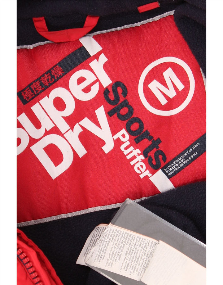 Superdry Polstret hættejakke til kvinder UK 14 Medium Rød Polyester