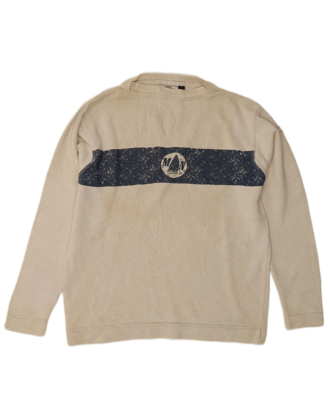 Murphy & Nye Herre Sailmakers Boat Neck Jumper Sweater Small Off White
