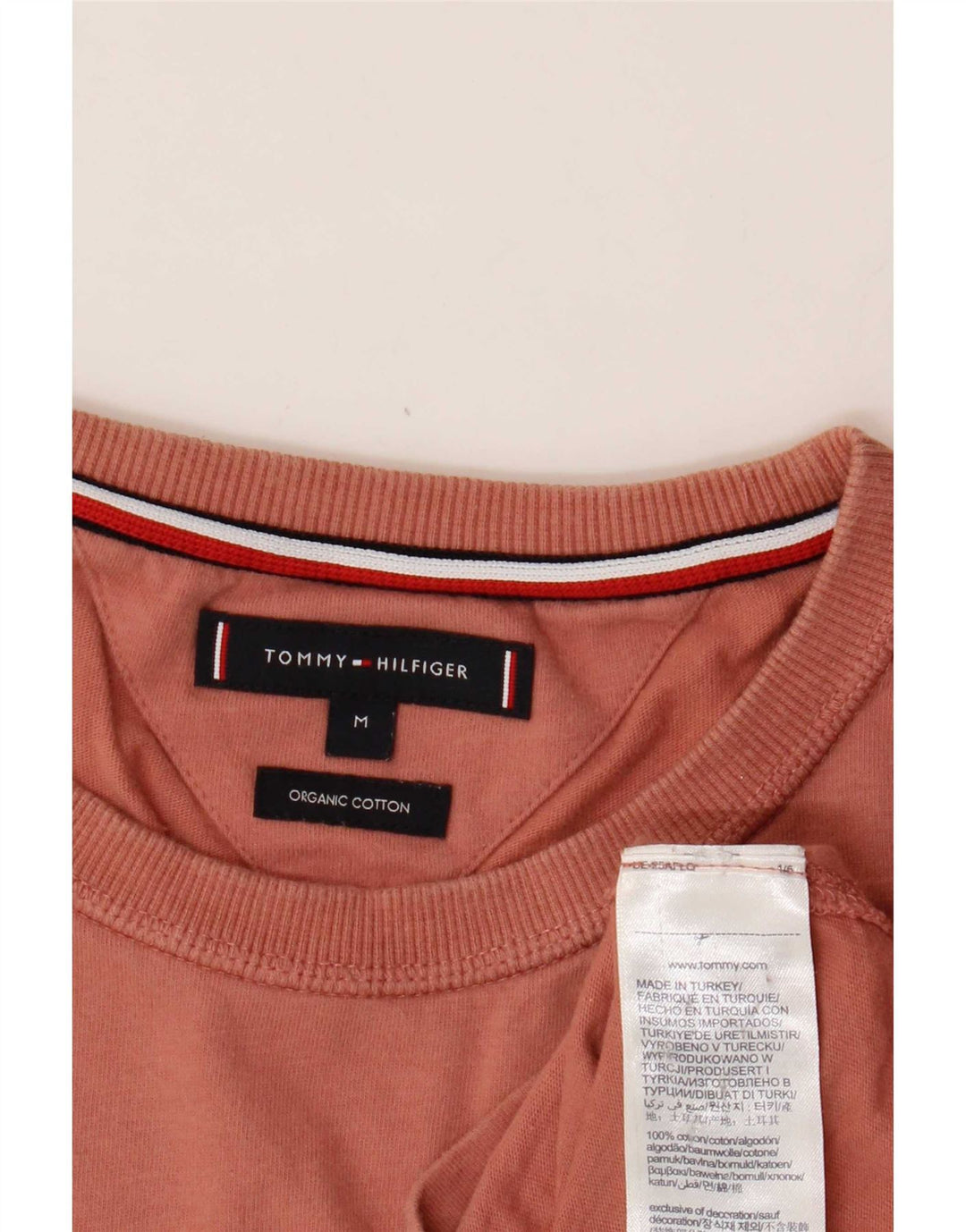 Tommy Hilfiger Herre T-Shirt Top Medium Brun Bomuld
