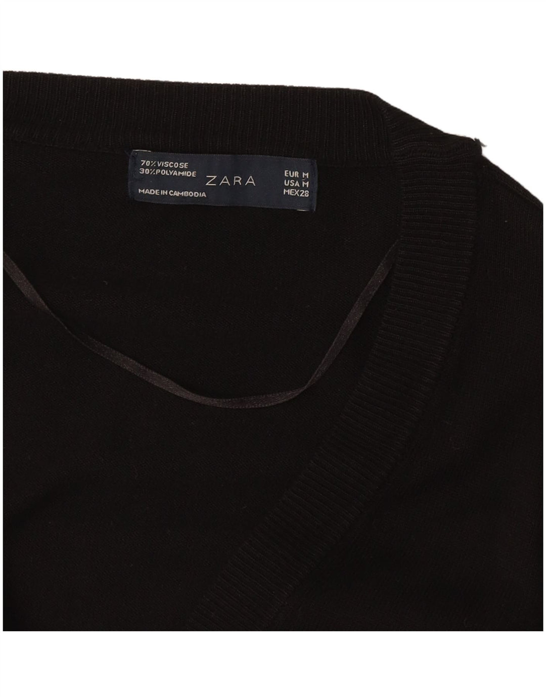 Zara Womens Longline Cardigan Sweater UK 14 Medium Black Viscose