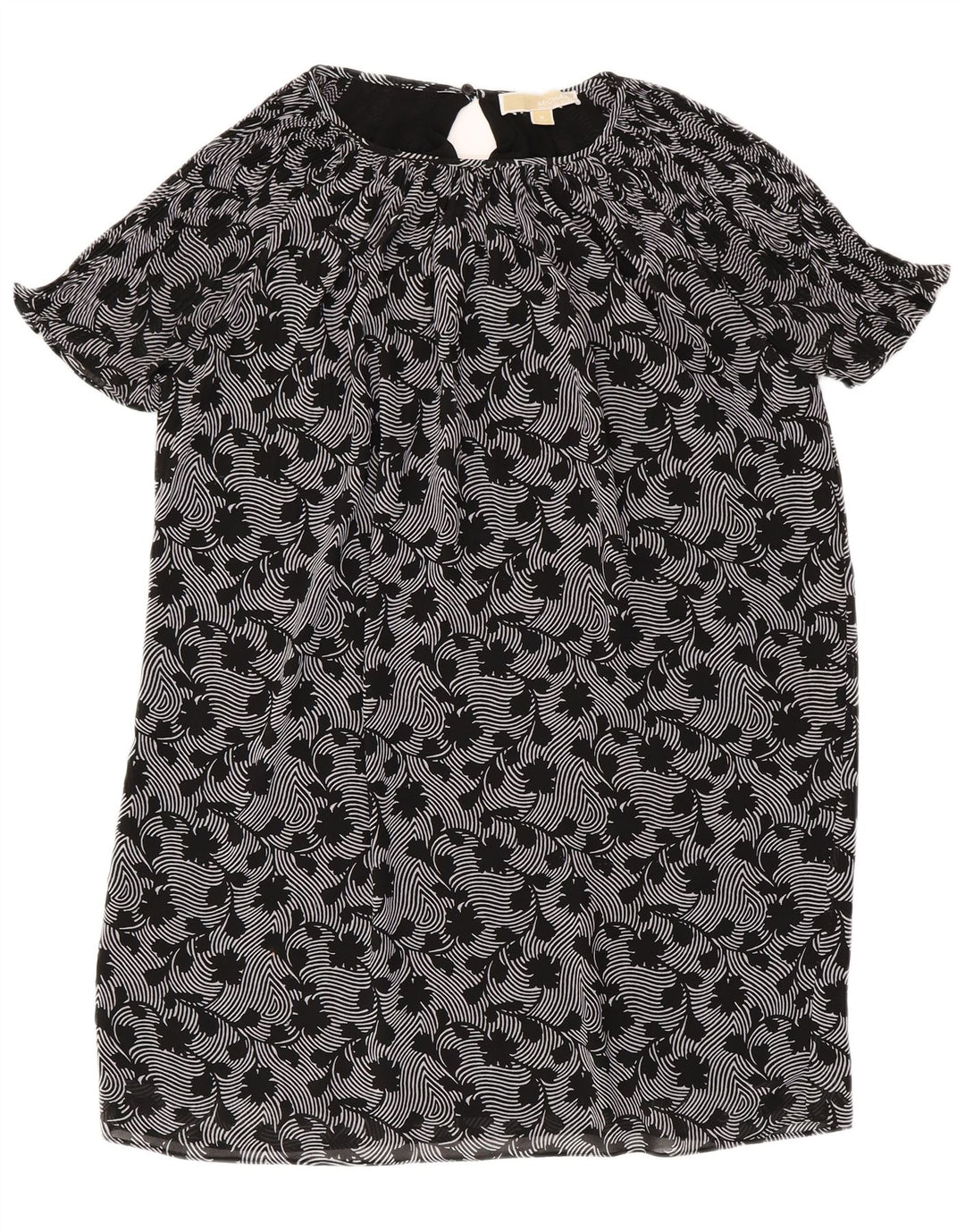MICHAEL KORS Kvinder Oversized Shift Dress UK 14 Medium Black Floral