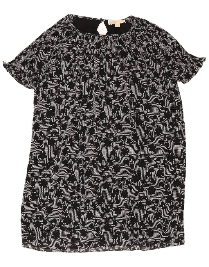 MICHAEL KORS Kvinder Oversized Shift Dress UK 14 Medium Black Floral