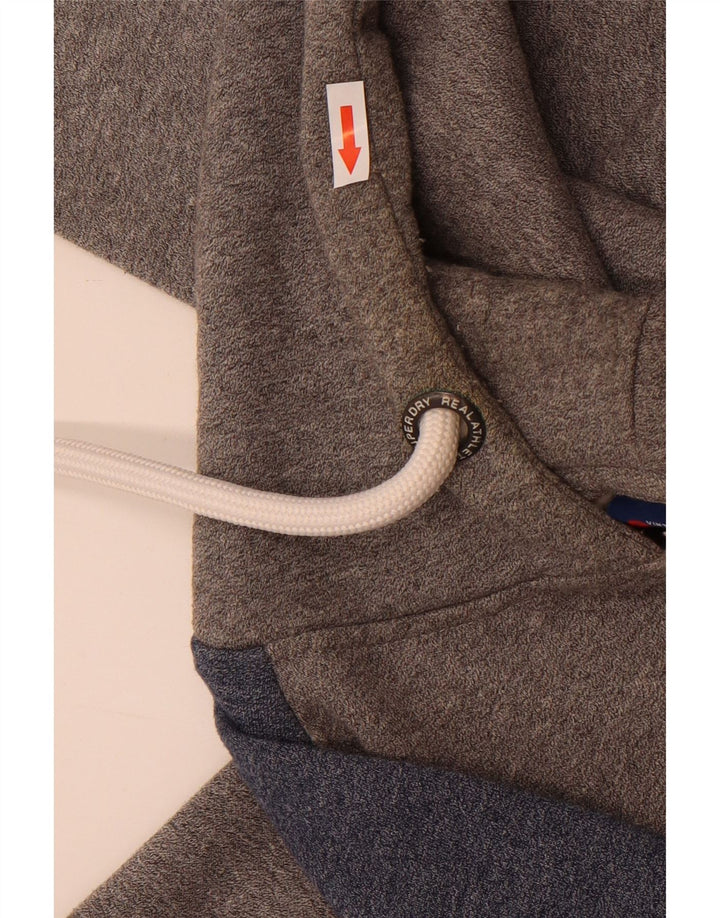 Superdry Grafisk hættetrøje til mænd mellemgrå Colourblock Bomuld