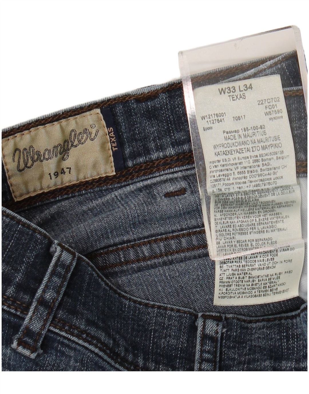 WRANGLER Herre Texas Straight Jeans W33 L34 Blå