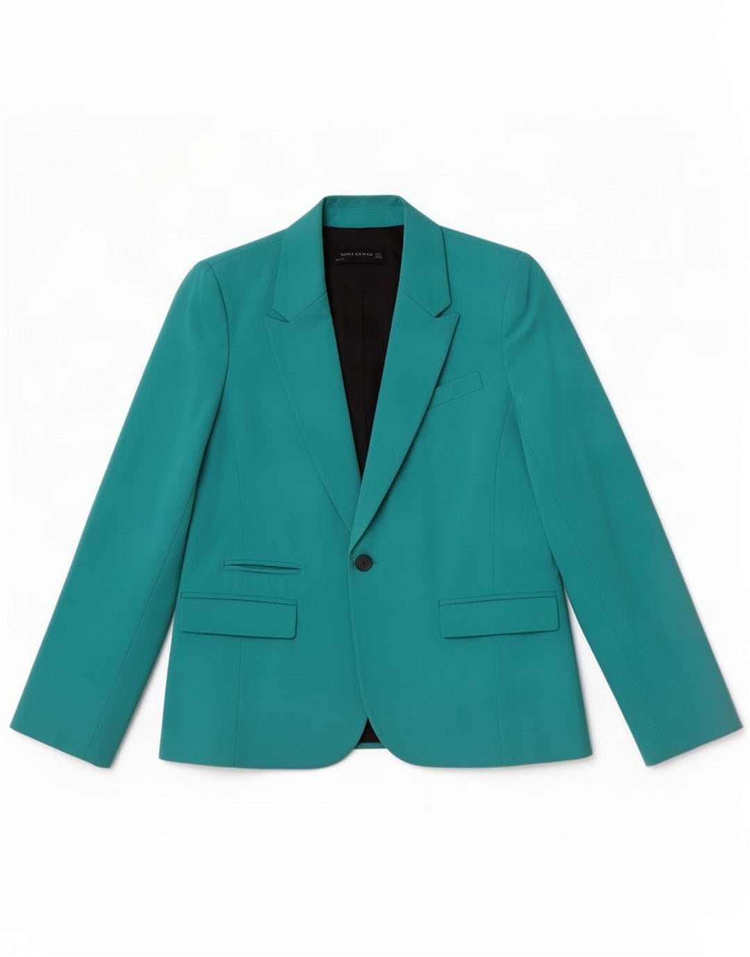 Zara Dame 1 Knap Blazer Jacket UK 14 Stor turkis