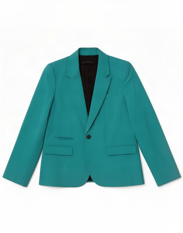 Zara Dame 1 Knap Blazer Jacket UK 14 Stor turkis