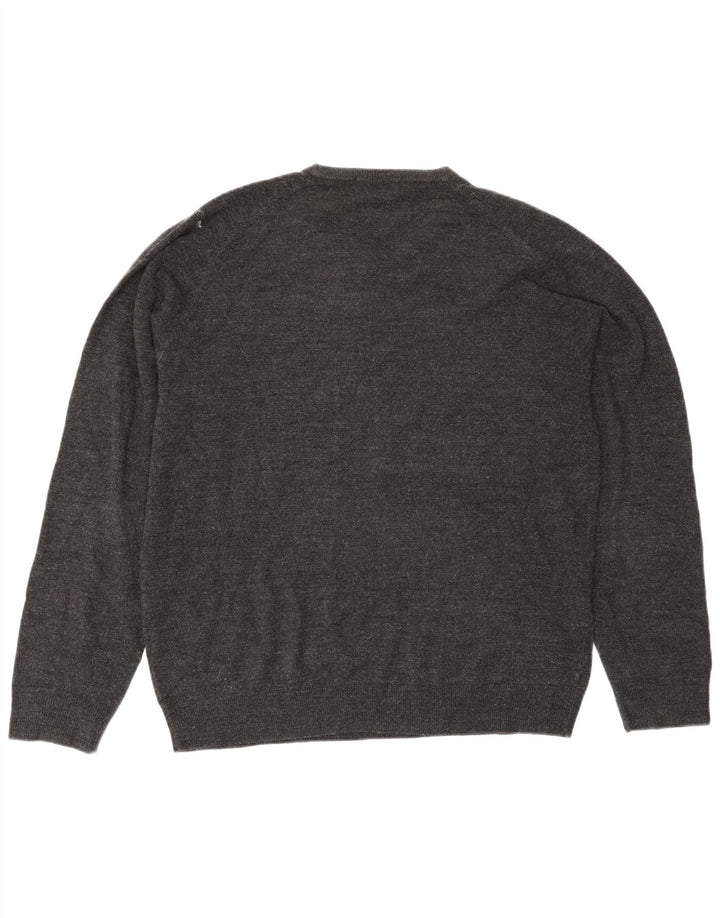 Marks & Spencer Herre sweater med rund hals, mellemgrå akryl