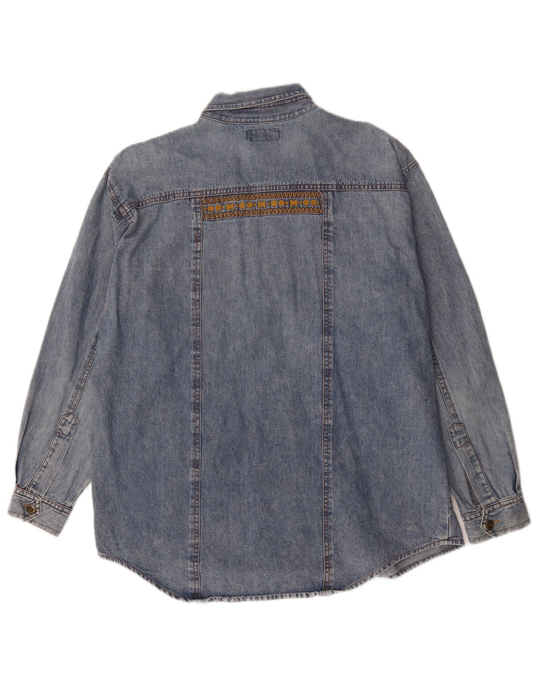 Vintage denimskjorte til mænd, stor blå