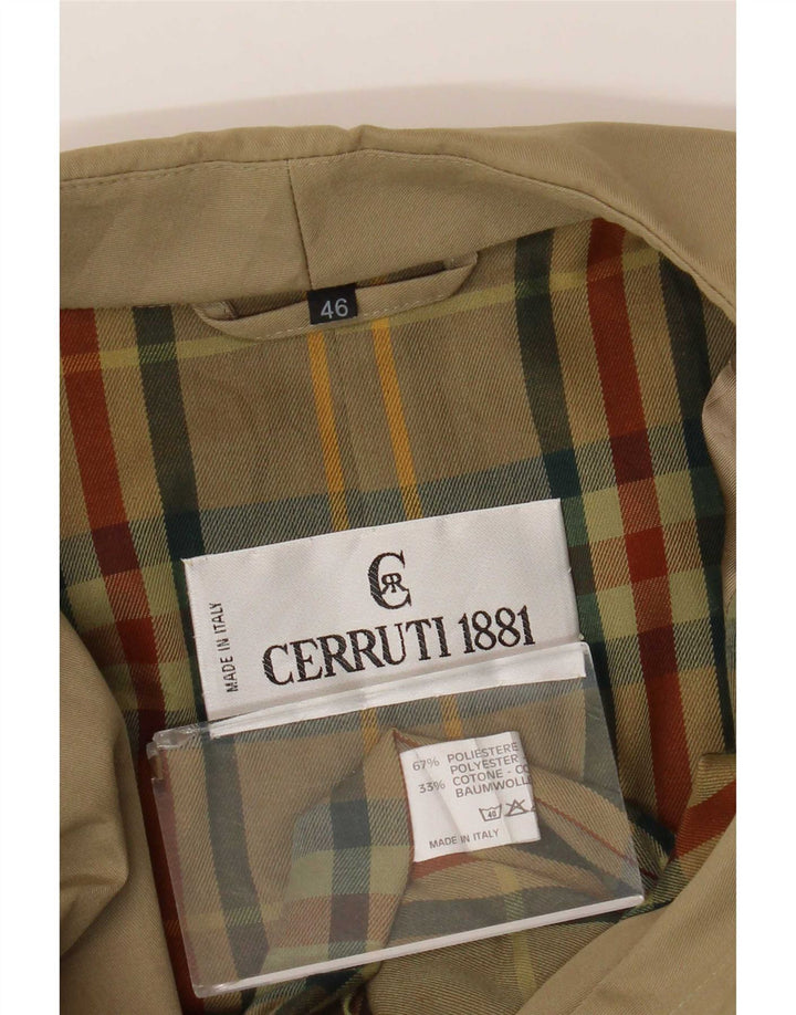 Cerruti 1881 Herre Loose Fit Trench Coat IT 46 Small Beige Polyester