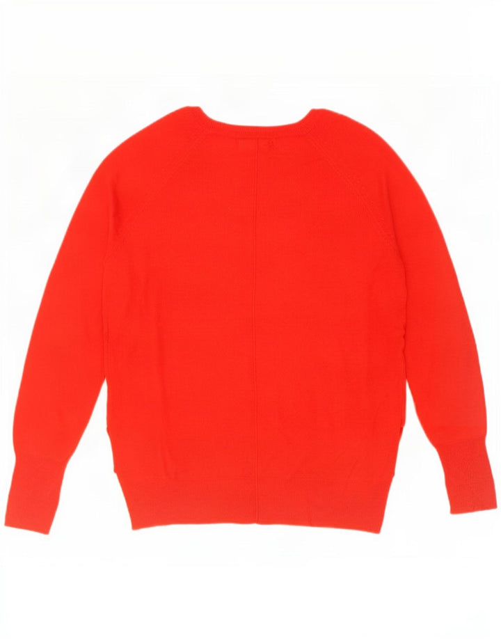 Zara Dame Boat Neck Jumper Sweater UK 10 Small Red Viscose
