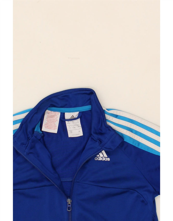 ADIDAS Boys Tracksuit Top Jacket 9-10 Years Blue Polyester Vintage Adidas and Second-Hand Adidas from Messina Hembry 