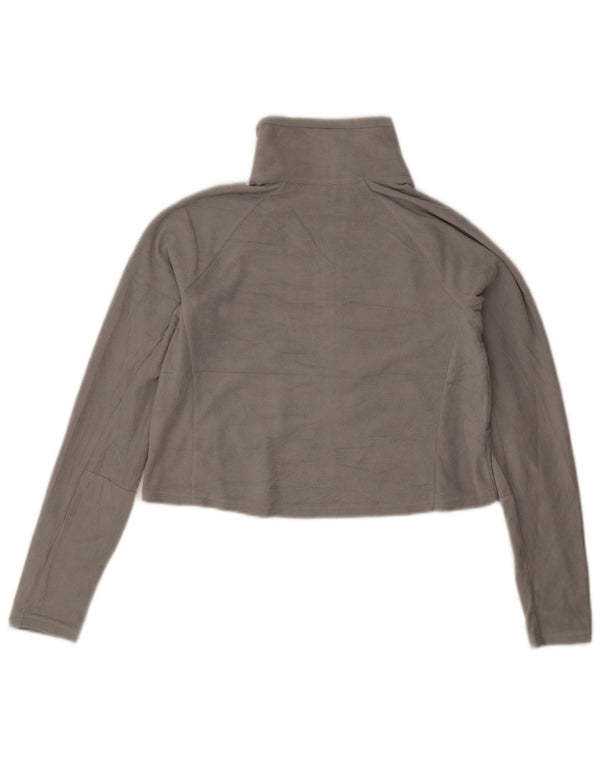 Columbia Womens Crop Zip Neck Fleece Jumper UK 8 Small Grey Polyester