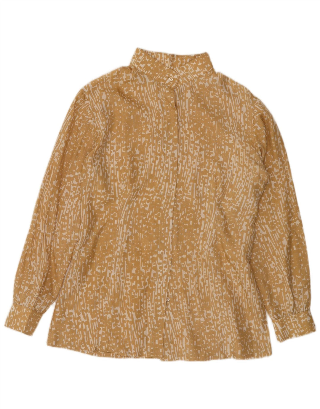 Vintage dameskjorte bluse UK 12 Medium Yellow Spotted