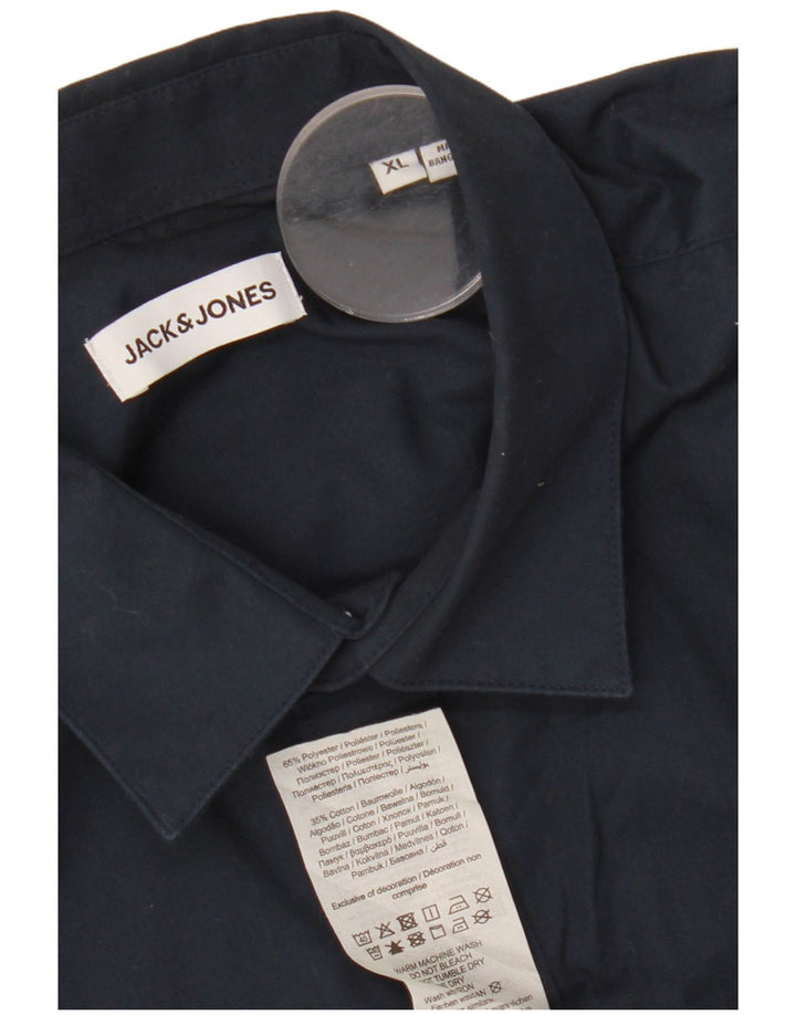 JACK & JONES Herreskjorte XL Marineblå Polyester