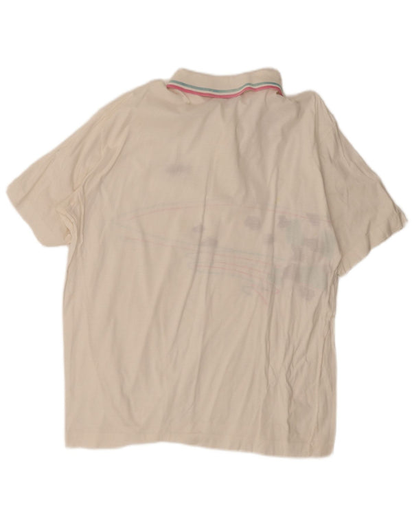 Fila Herre Grafisk Polo Shirt IT 54 XL Hvidstribet