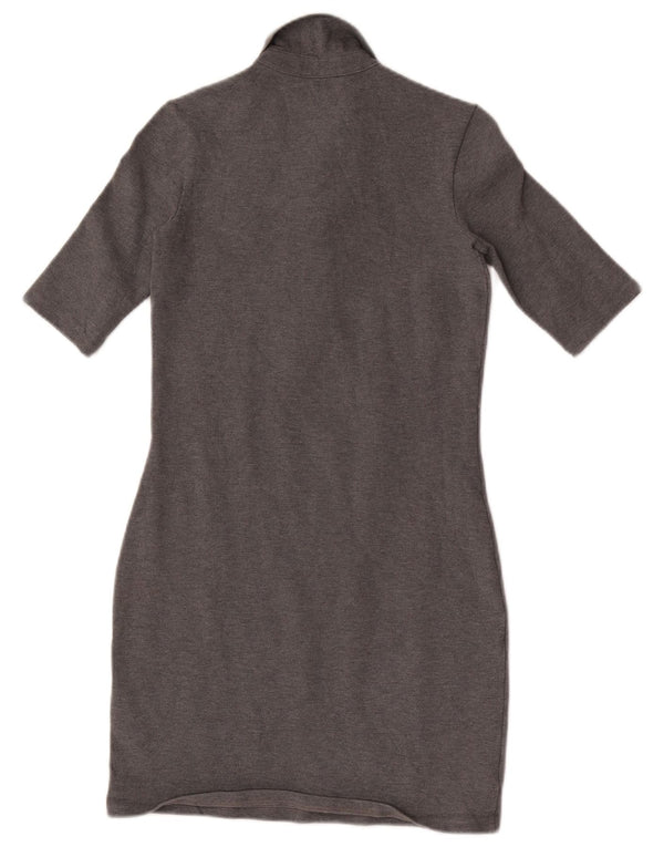 Lacoste Dame Slim Fit Polo Dress Størrelse 32 XS Grå Flecked Bomuld