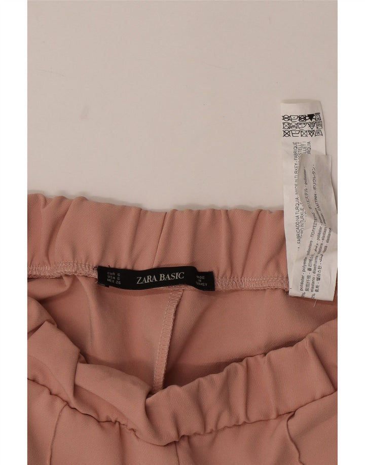 ZARA lige chinosbukser til kvinder Small W26 L25 Pink Colourblock