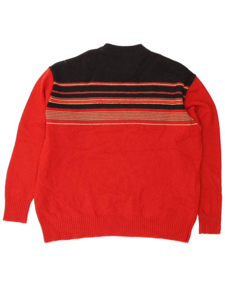 PAUL SMITH Herre sweater med rund hals XL rødstribet uld