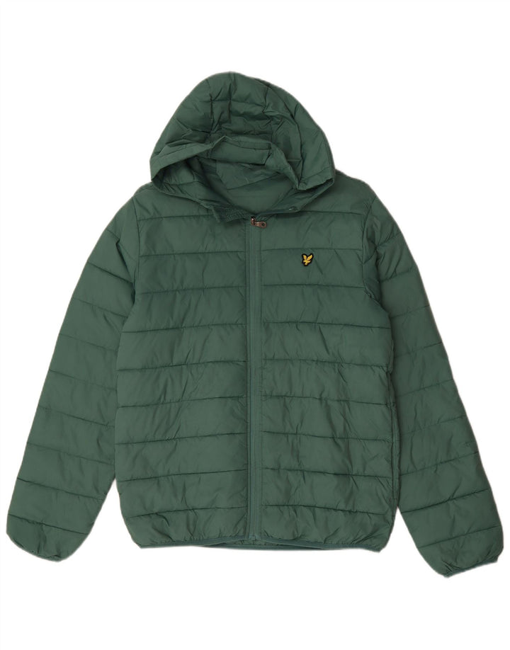 Lyle & Scott drenge hættepolstret jakke 15-16 år Grøn polyamid