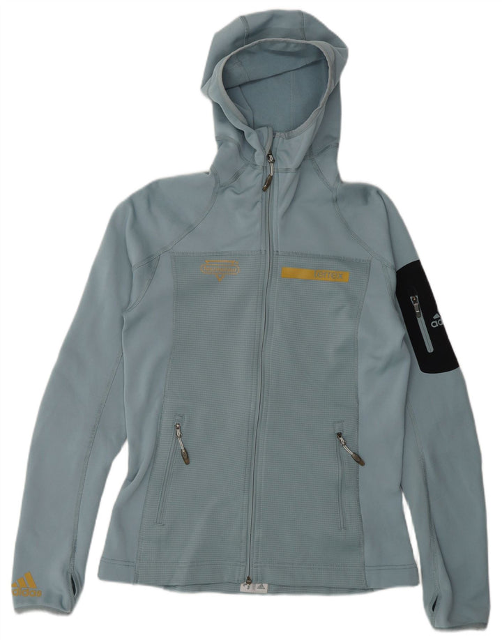 Adidas Terrex træningsdragt topjakke til kvinder UK 12 Medium Blue Colourblock
