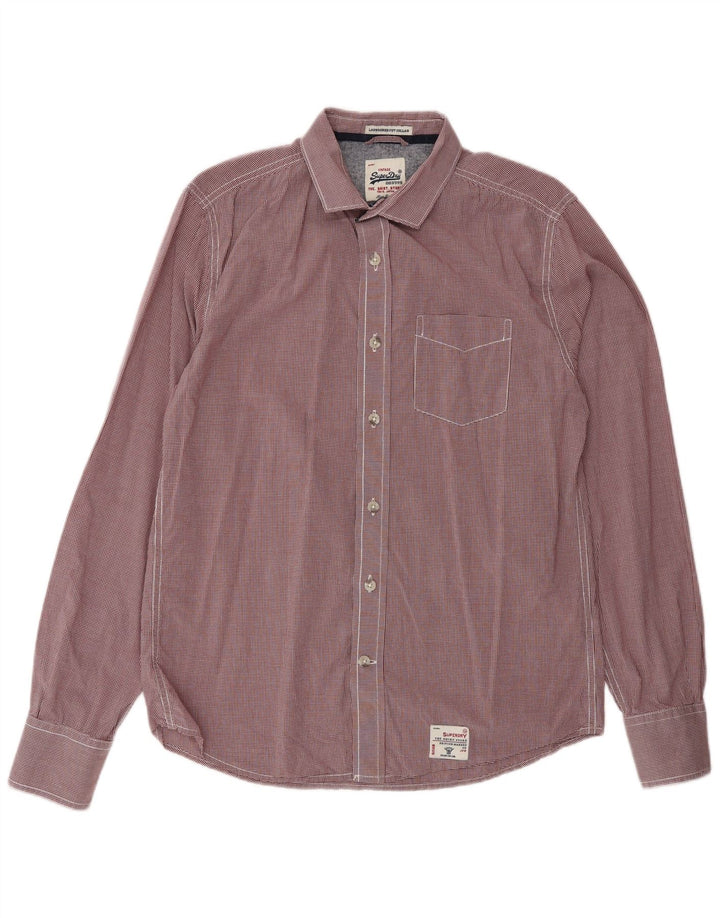 SUPERDRY Herreskjorte Stor rød Gingham Bomuld