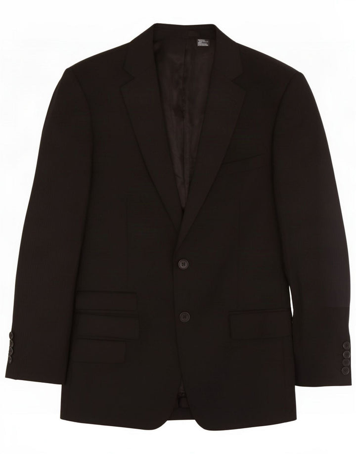 Zara Blazerjakke til mænd med 2 knapper EU 46 Small Black Wool