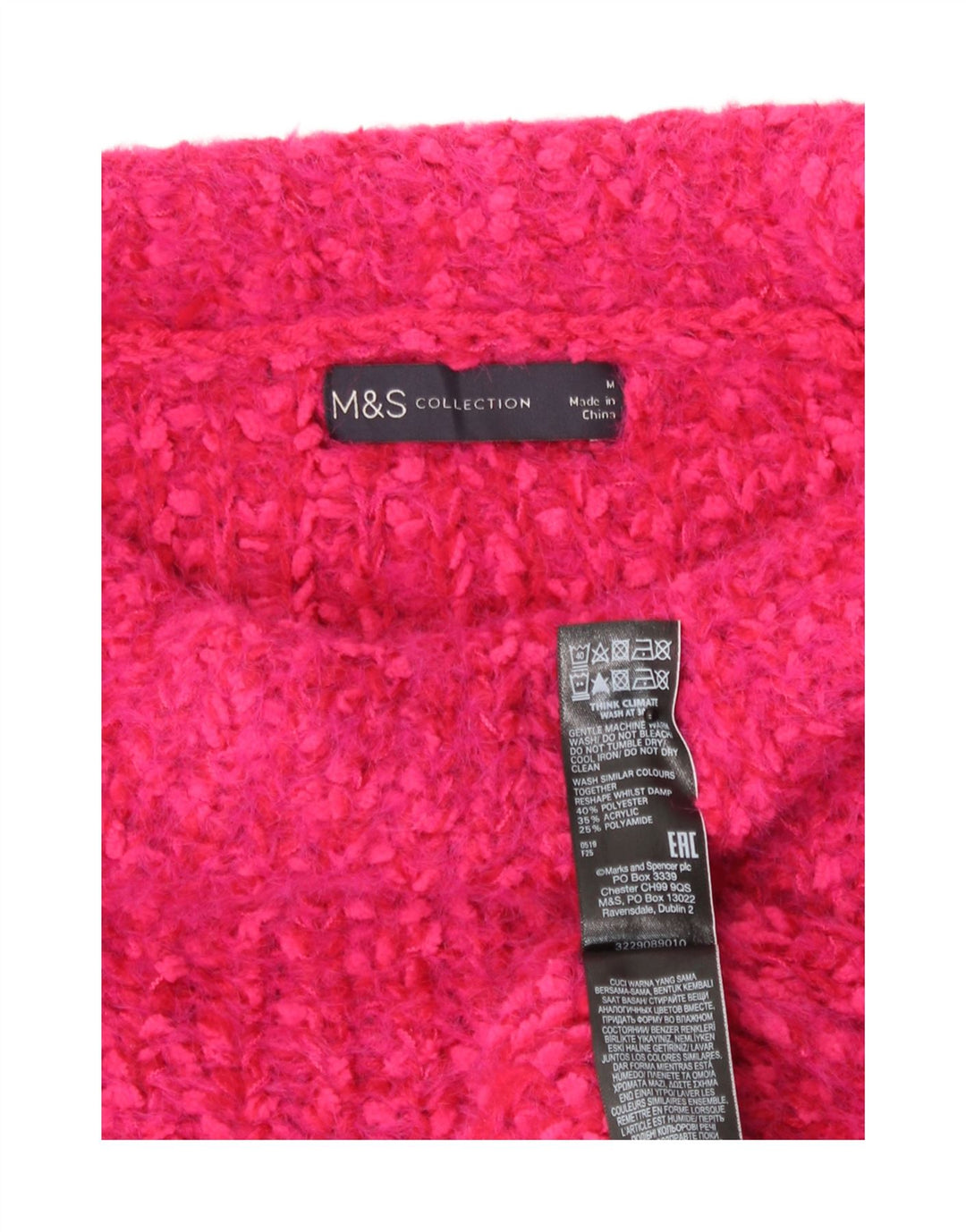 Marks & Spencer Dame Rullehalstrøje DK 14 Medium Pink Flecked