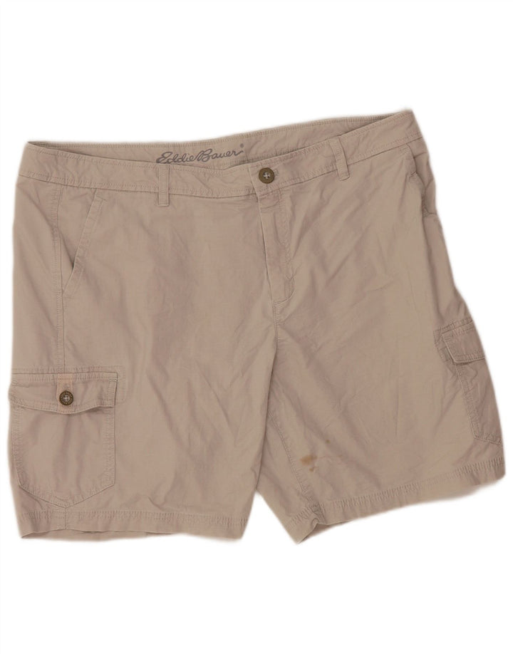 EDDIE BAUER Dame Cargo Shorts US 16 2XL W38 Grå Bomuld