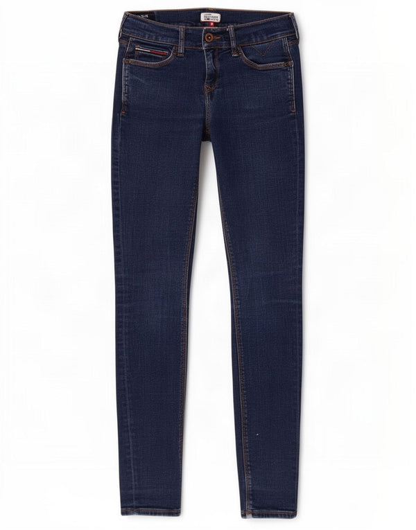 Tommy Hilfiger Dame Mid Rise Skinny Jeans W25 L30 Marineblå Bomuld