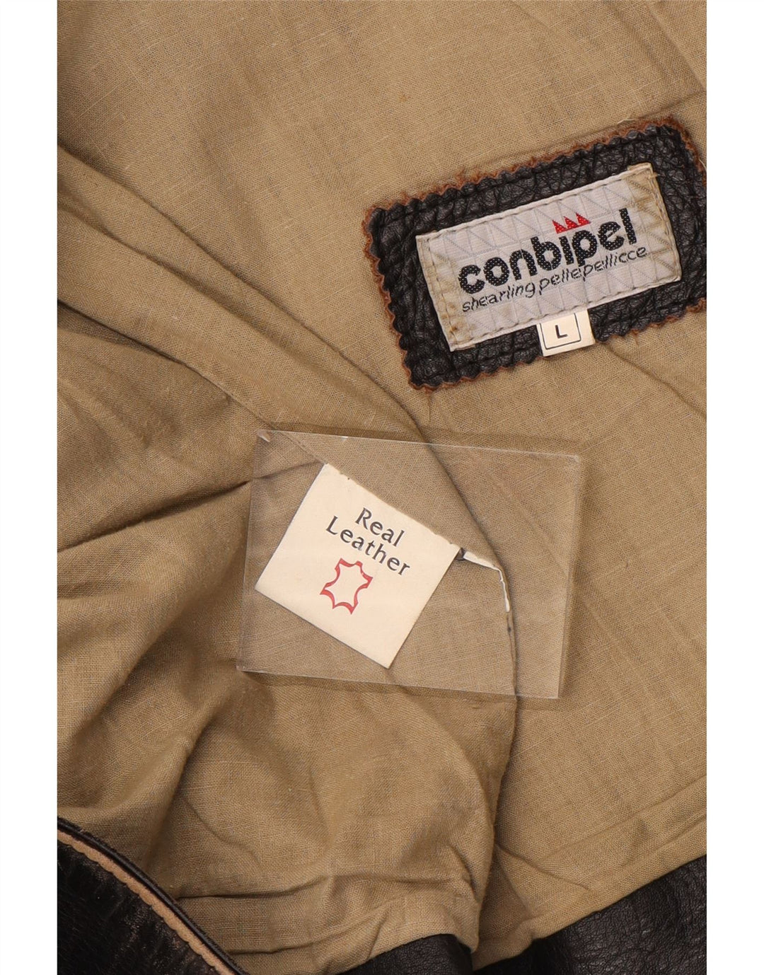 Conbipel Herre Læder Gilet UK 40 Stor Brun Læder