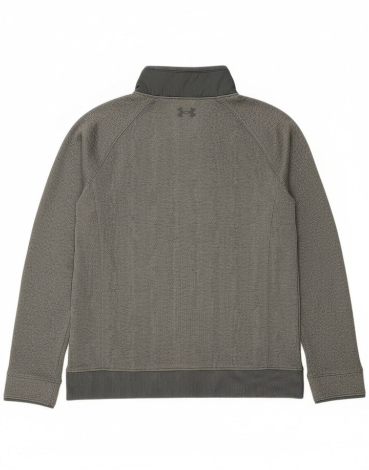 Under Armour Boys Button Neck Sweatshirt Jumper 11-12 Years Large Grå