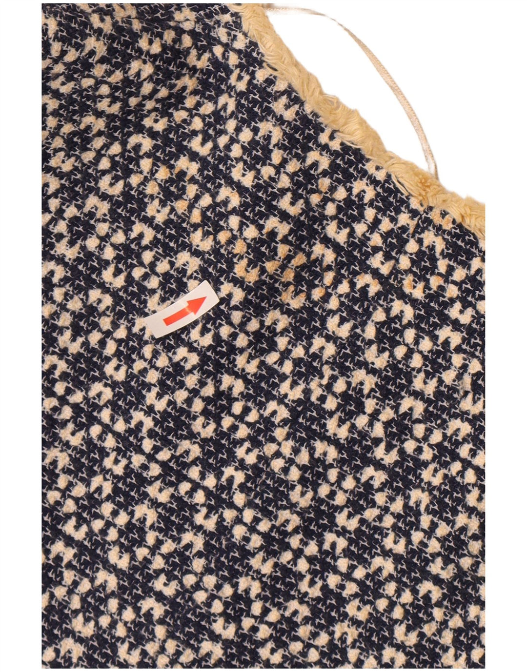 Zara Womens Open Overcoat UK 12 Mellem marineblå geometrisk bomuld