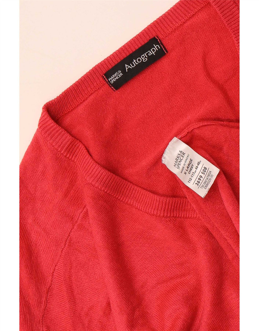 Marks & Spencer Herre Autograph V-hals sweater XL Rød Akryl