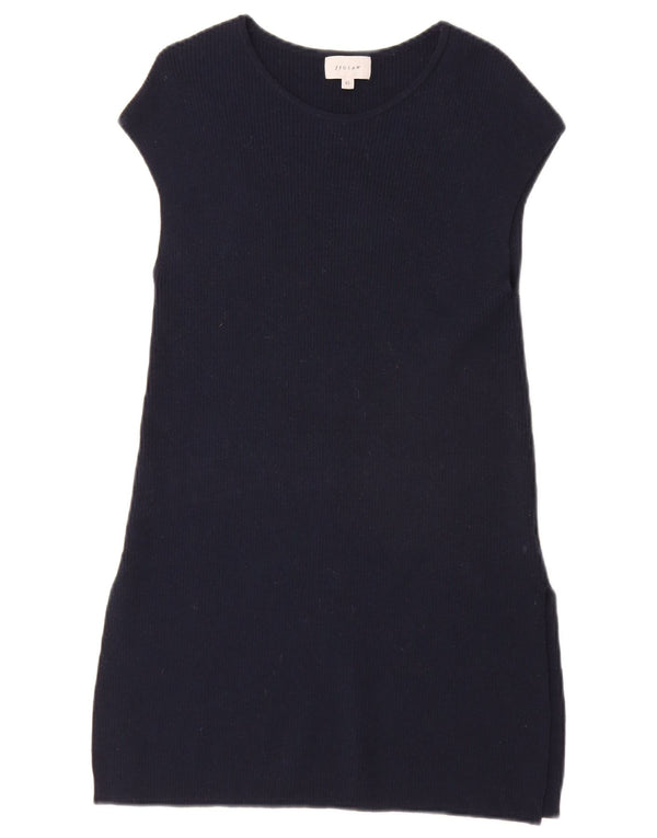 Jigsaw Kvinders Kortærmede Shift Dress UK 6 XS Navy Blue Viscose