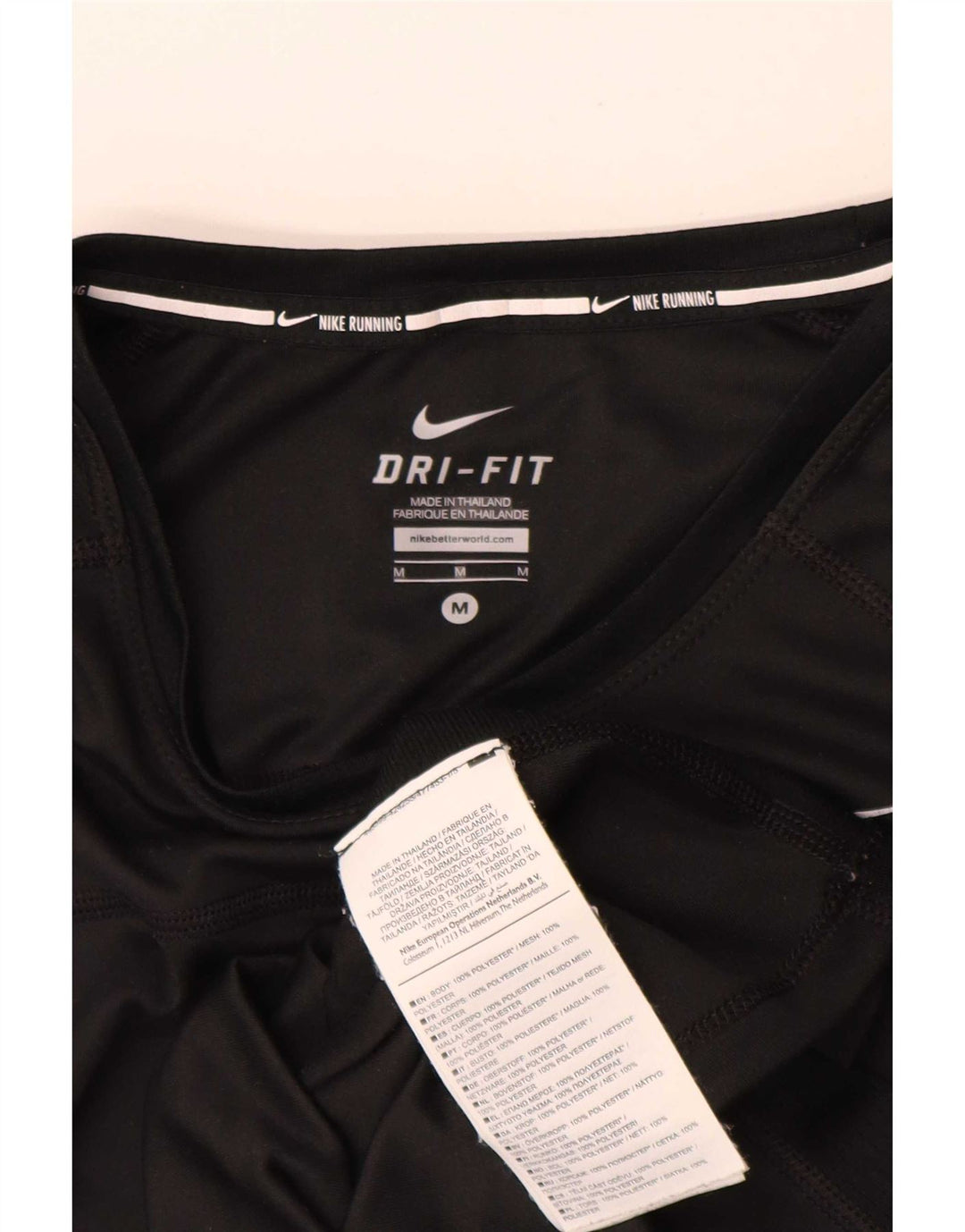 Nike Dame Dri Fit T-Shirt Top UK 12 Medium Sort Polyester