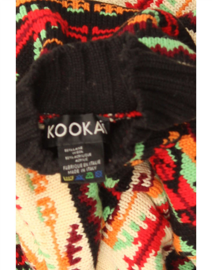Kookai Dame Turtle Neck Jumper Sweater UK 16 Stor Flerfarvet