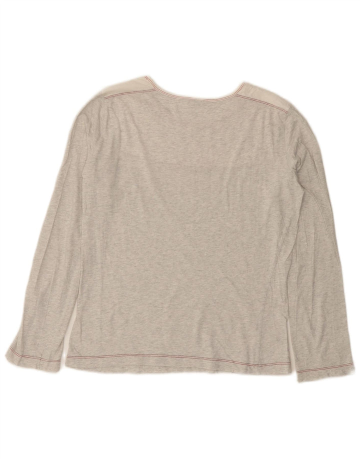 FILA Dame Grafisk Top Langærmet UK 12 Medium Grå Flecked