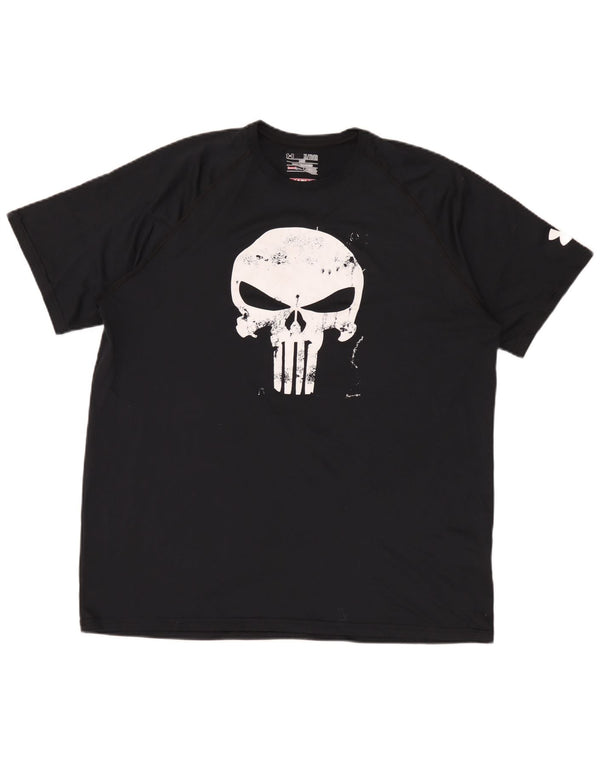 Under Armour Herre Heat Gear Grafisk T-Shirt Top XL Sort Polyester