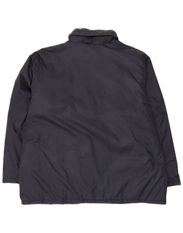 America Herre Hooded Windbreaker Jacket UK 42 XL Navy Blue Polyamide