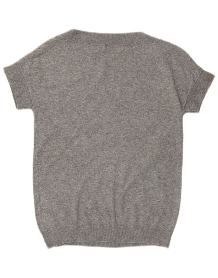 MARKS & SPENCER Womens Boat Neck Jumper Sweater UK 12 Medium  Grey